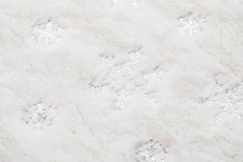 Kaximd Christmas Tree Skirt 30/36/49 inches Xmas White Tree Skirts Snowflake Embroidery for Christmas Decorations Holiday Party 198 Silver 78 - Image 3